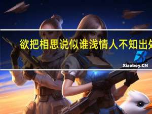 欲把相思说似谁浅情人不知出处（欲把相思说似谁浅情人不知）