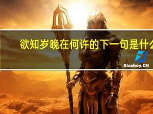 欲知岁晚在何许的下一句是什么