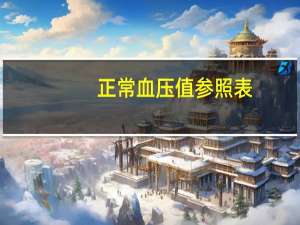 正常血压值参照表（正常血压值）