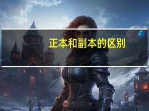 正本和副本的区别