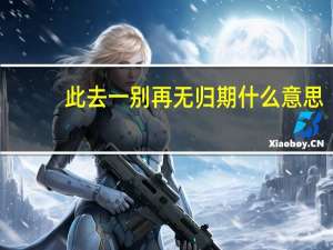 此去一别再无归期什么意思