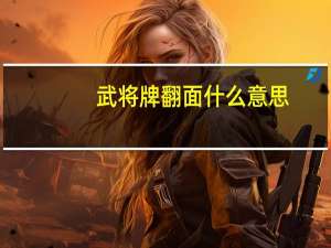 武将牌翻面什么意思