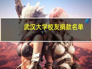 武汉大学校友捐款名单
