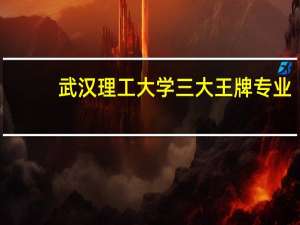 武汉理工大学三大王牌专业
