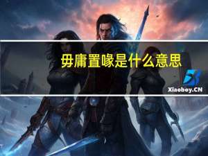 毋庸置喙是什么意思