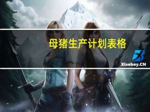 母猪生产计划表格