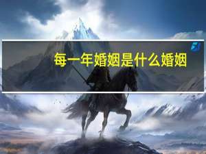 每一年婚姻是什么婚姻
