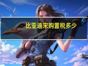 比亚迪宋购置税多少