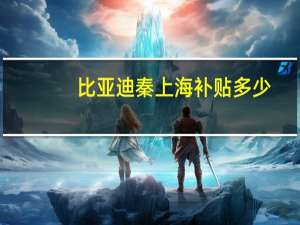比亚迪秦上海补贴多少