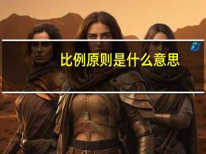 比例原则是什么意思