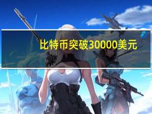 比特币突破30000美元/枚日内涨4.45%