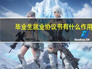 毕业生就业协议书有什么作用