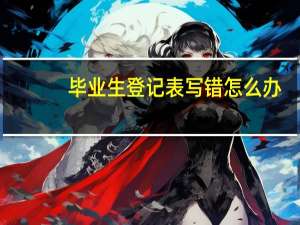 毕业生登记表写错怎么办