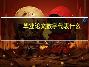 毕业论文数字代表什么