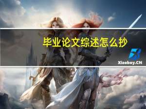 毕业论文综述怎么抄