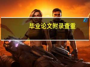 毕业论文附录查重
