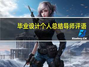 毕业设计个人总结导师评语