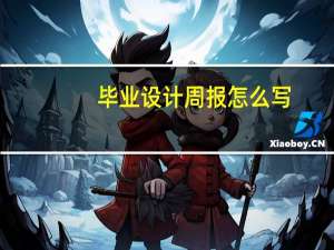 毕业设计周报怎么写