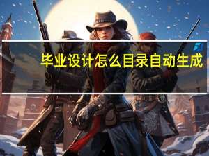 毕业设计怎么目录自动生成