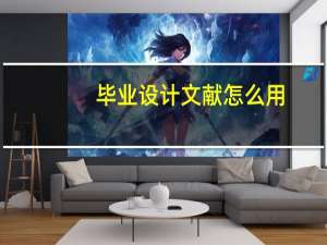 毕业设计文献怎么用