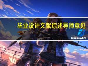 毕业设计文献综述导师意见