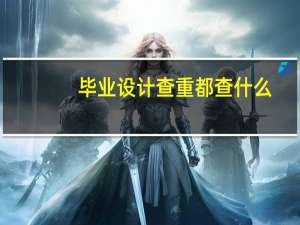 毕业设计查重都查什么