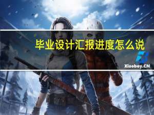 毕业设计汇报进度怎么说