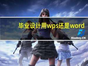 毕业设计用wps还是word