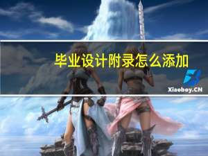 毕业设计附录怎么添加