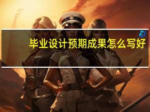 毕业设计预期成果怎么写好