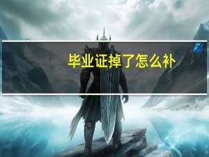 毕业证掉了怎么补