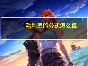 毛利率的公式怎么算