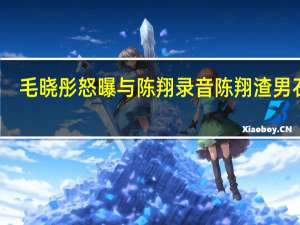 毛晓彤怒曝与陈翔录音 陈翔渣男石锤