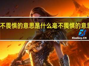 毫不畏惧的意思是什么 毫不畏惧的意思是什么