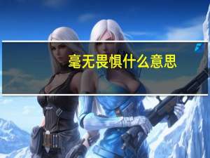 毫无畏惧什么意思