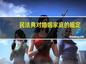 民法典对婚姻家庭的规定