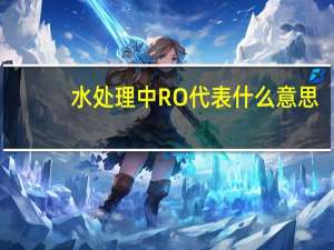 水处理中RO代表什么意思