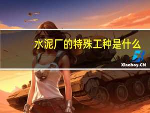 水泥厂的特殊工种是什么