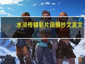 水浒传精彩片段摘抄文言文