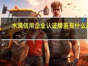 水滴信用企业认证牌匾有什么用（水滴信用企业认证）