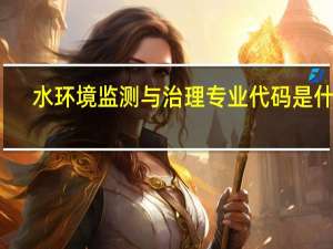 水环境监测与治理专业代码是什么