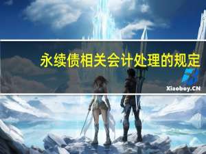永续债相关会计处理的规定