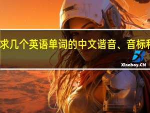 求几个英语单词的中文谐音、音标和翻译