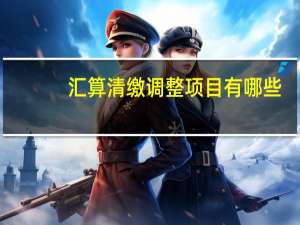 汇算清缴调整项目有哪些