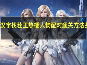 汉字找茬王热梗人物配对通关方法是什么