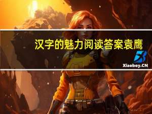 汉字的魅力阅读答案袁鹰（汉字的魅力阅读答案）