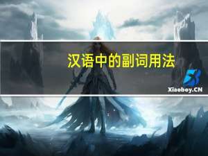 汉语中的副词用法