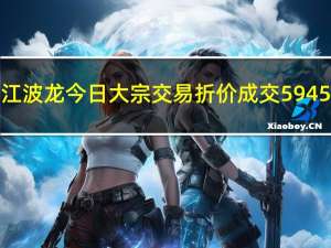 江波龙今日大宗交易折价成交5945.8万元折价率1.0%