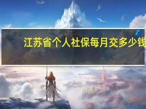 江苏省个人社保每月交多少钱