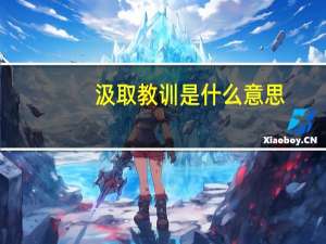 汲取教训是什么意思（汲取教训）